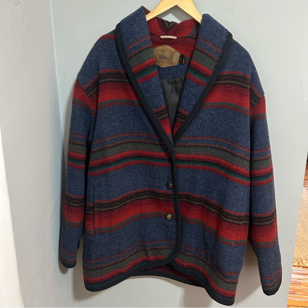 Vintage Woolrich Southwest Style Wool Blanket Coat Sz L